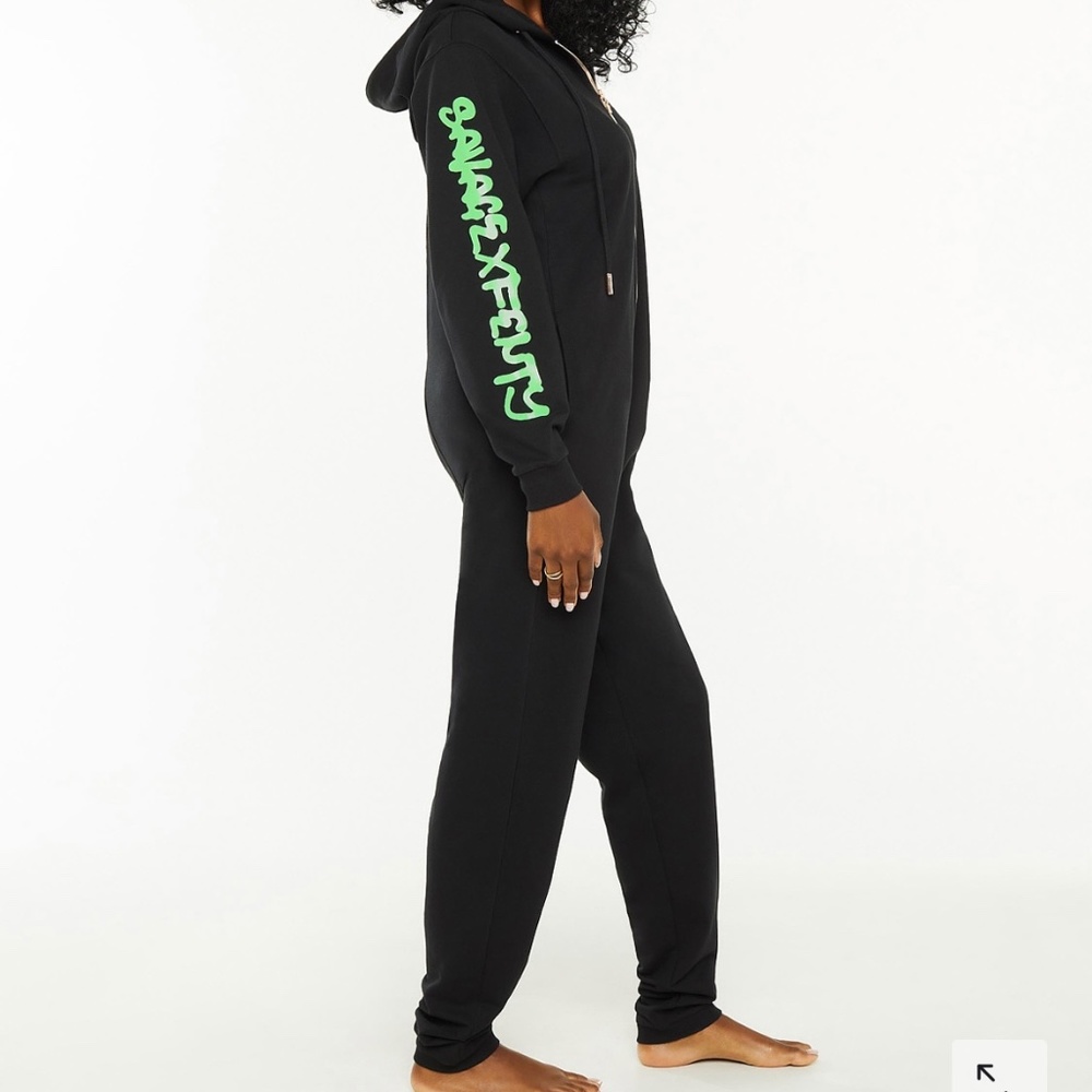Savage X Fenty hooded black onesie